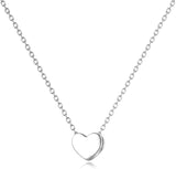 Initial Necklace Sterling Silver Letter Heart Alphabet Choker for Women