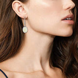 Sterling Silver Opal Dangle Earrings White Oval Drop Earrings October Birthstone Fine Jewelry for Women Girls