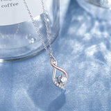 925 Sterling Silver Necklace Infinity Love Rose Gold White Gold Plated Pendant CZ Necklace Best Christmas Gift