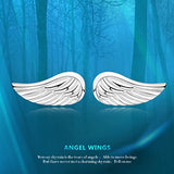 Angel Wings stud Earrings Sterling Silver CZ Hollow Out Filigree Angel Wings stud Earrings for Women Girls