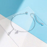Star and Moon 925 Sterling Silver Charms Bracelet For Women Beach Casual