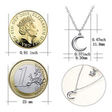 Sterling Silver Star Crescent Moon Pendant Necklace Layered Chain Jewerly Gifts For Women Girls Kid