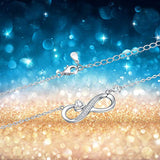 Infinity Heart Pendant Necklace S925 Sterling Silver Forever Love”Christmas Jewelry Gifts for Women Girls