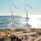 S925 Starfish Earrings Cute Animal Jewelry Ocean Heart Drop Dangle Earrings for Women