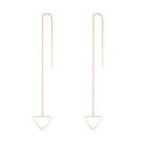 18K Gold Korean Version Of The Personality Creative Triangle Dangle Drop Ear Line Female Earring