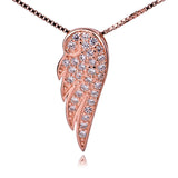 Rose Gold Plating A Wing Of The Angel Necklace Shining Jewelry 925 Sterling Silver