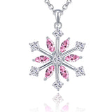 925 Sterling Silver  CZ Winter Frozen Large Snowflake Necklace Pendant