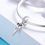 S925 sterling silver zirconia small scissors charms