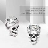 925 Sterling Silver Skull with CZ Charms for Bracelet  Skull Lovers