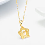 18K Gold European And American Fashion Pentagram Necklace Geometric Creative Jewelry
