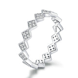 925 Sterling Silver Geometric Design Simple Stackable Rings Precious Jewelry For Women