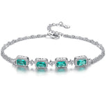 Classic CZ Tennis Bracelet Simulated Emerald Cubic Zirconia 925 Sterling Silver Jewelry