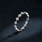 Authentic 925 Sterling Silver Dazzling Geometric Simple Stackable Finger Rings for Women Statement Jewelry
