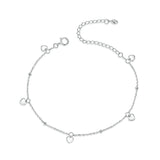925 Sterling Silver Heart Charm Chain Bracelet Fashion Jewelry For Women