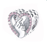 Finger Heart Metal Beads Sterling Silver 925 Charm Jewelry