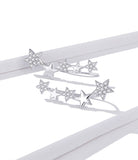 925 Sterling Silver Beautiful Star Long Stud Earrings Precious Jewelry For Women
