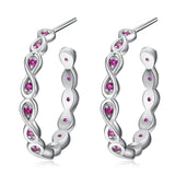 colorful cz gemstone hoop earrings wholesale fashion 925 silver earrings