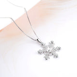 Snowflake Winter Necklace Snow Shape Pendant Romantic Girl Friend Necklace