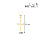 18K Gold Fashion Polished Cross Pendant Necklace Clavicle Chain Jesus Christmas Ornaments