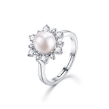 Silver Shell Pearl Ring