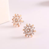 S925 sterling silver zircon snowflake stud earrings wholesale