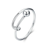 S925 Sterling Silver Ring Opening Simple Platinum Plated Fashion Silver Ring