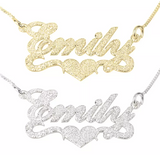 Sparkle Name Necklace Personalized 925 Sterling Silver Name Jewelry