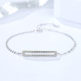 S925 Sterling Silver Bracelet Atmosphere Cross Chain Inlaid Zircon Bracelet Female Temperament Wholesale
