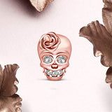 925 Sterling Silver Skull With FLower Charms