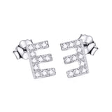 Letter E Earrings Alphabet Stud Cubic Zirconia Earrings Jewelry Design