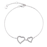 Big and small heart zirconia bracelet gemstone shinning bracelet