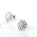 Sun Flower Round Earrings Cubic Zirconia Design Jewelry Fashionable