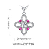 925 Sterling Silver Purple Cubic Zirconia Flower Pendant Necklace For Women Fashion Jewelry girlfriend Gift