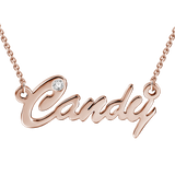 "Candy" Personalized CZ Inlay Name Necklace