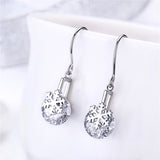925 Sterling Silver  Zircon Snowflake Drop Earrings