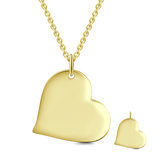 9K GOLD HEART ENGRAVABLE HANG TAG NECKLACE