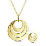 9K GOLD PERSONALIZED ENGRAVABLE THREE DISC NECKLACE