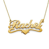 "Rachel" Personalized Middle Heart Name Necklace Adjustable - 925 Sterling Silver OEM And Customization