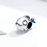 925 Sterling Silver Cute Fish Charm for DIY Bracelet Precious Jewelry For Women