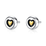 Heart Stud Earrings S925 Sterling Silver Simple Earrings wholesale
