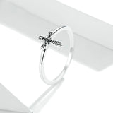 925 Sterling Silver Vine Cross Finger Rings for Girlfriend Vintage Rings Fashion Jewelry