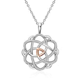 Silver Good Luck Celtic Knot Pendant Necklace