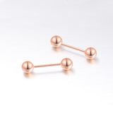 18K Gold Ball 4mm Stud Earrings With Screw Backings