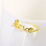Love Words Engraved Rings Design Jewelry Wedding Silver Rings