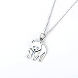 Cute Animal Panda Necklace Customed 925 Sterling Silver Jewelry For Woman And Man