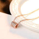 Small waist zircon rose gold pendant S925 sterling silver necklace for Valentine's Day gift