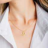 18K Gold European And American Fashion Heart-Shaped Hollow Necklace