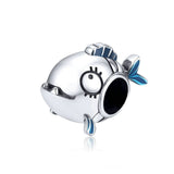 925 Sterling Silver Cute Fish Charm for DIY Bracelet Precious Jewelry For Women