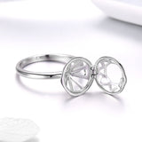 S925 Sterling Silver Love Testimonial Ring White Gold Plated cubic zirconia ring