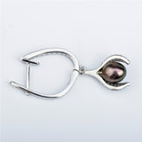 Black Pearl Earrings Design Cheap Fashionable Silver Jewelry